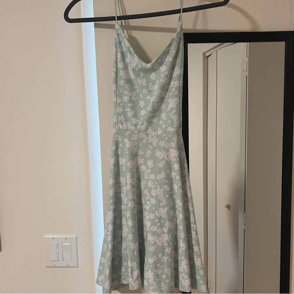Blue and white floral dress